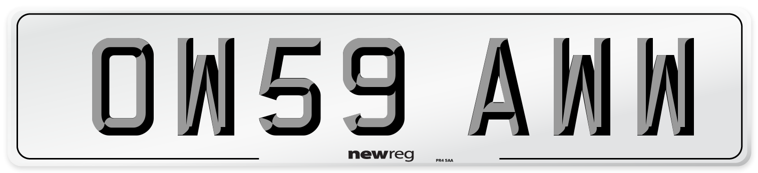 OW59 AWW Number Plate from New Reg